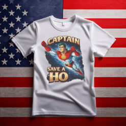 Captain Save A Ho Retro Superhero Illustration Shirt