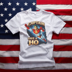 Captain Save A Ho Retro Superhero Illustration Shirt
