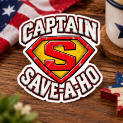 Captain Save-A-Ho Superhero Sticker